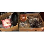 BOX OF VARIOUS GLASSWARE, CARNIVAL DISH,