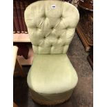 MINT GREEN BUTTONED BEDROOM CHAIR