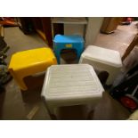 FOUR PLASTIC STOOL STEPS