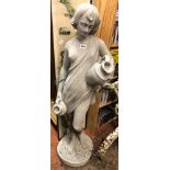 STONE WORK STATUE OF THE CLASSICAL WATER CARRIER 107CM H