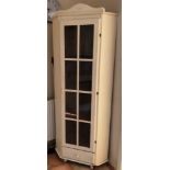 CREAM PAINTED GLAZED CORNER CABINET