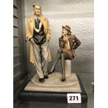 ITALIAN HAND PAINTED A.D.L. POTTERY FIGURE GROUP 1930S/40S LIMITED EDITION 1/1986 DESIGNED BY V.