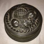 VICTORIAN PEWTER THREE PIECE ICE CREAM MOULD, BASE WITH REGISTRATION KITEMARK,