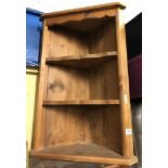 PINE SERPENTINE SHELF HANGING CABINET