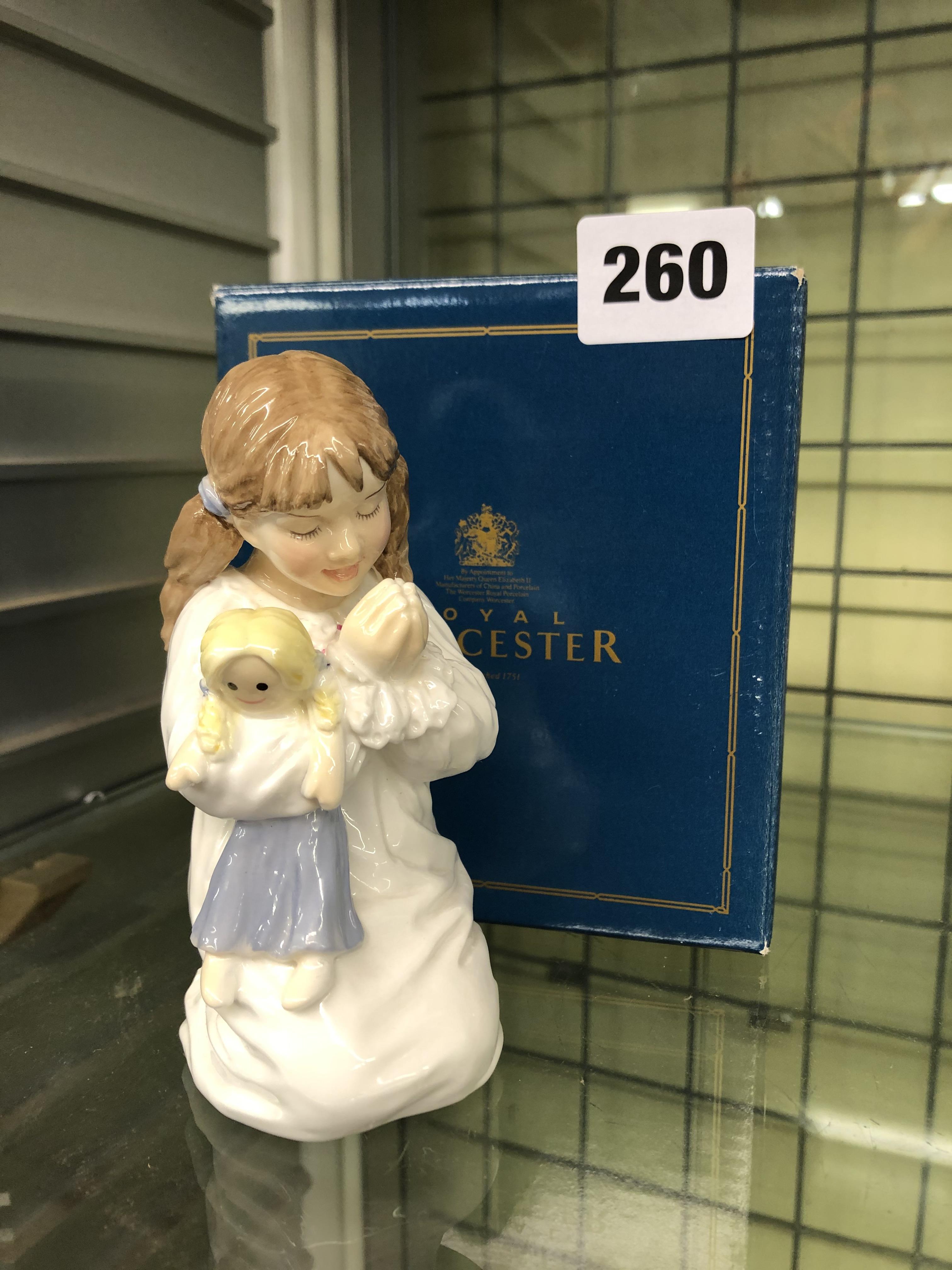 BOXED ROYAL WORCESTER FIGURE 'KATIE'S DAY BEDTIME'