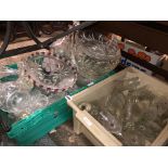 TWO CRATES OF DRINKING GLASSWARE,