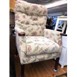 FLORAL FABRIC ARMCHAIR