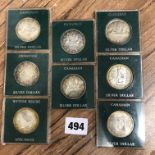 EIGHT CANADIAN SILVER PROOF DOLLARS FROM 1935-1966