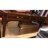 REPRODUCTION MAHOGANY CHIPPENDALE DESIGN INFLUENCED COFFEE TABLE WITH FITTED DRAWERS 102CM W X 51CM