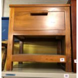 CONTEMPORARY WALNUT BEDSIDE TABLE WITH DRAWER AND UNDERSHELF