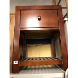 WALNUT BEDSIDE TABLE WITH DRAWER AND UNDERSHELF