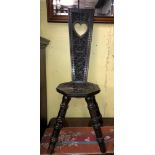 CHIP CARVED TURNED LEG SPINNING CHAIR