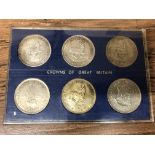 CASED SET OF CROWNS OF GREAT BRITAIN - SOUTH AFRICA