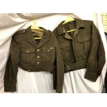 TWO WWII WORSTED TUNIC JACKETS