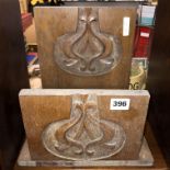 ART NOUVEAU OAK LETTER RACK