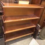 PAIR OF MAHOGANY SAPELE DWARF OPEN BOOKCASES H 103 W 91 D 25.