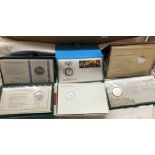 QUANTITY OF MEDALLIC FIRST DAY COVERS INCLUDING THE TURNER BICENTENARY AND THE COUNTRY CRICKET