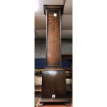 1930S OAK CLOCK CASE PODIUM 110CM H X 30CM W X 22CM D