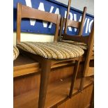 SET OF FOUR 1970S TEAK DINING CHAIRS
