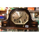 OAK CASED CHIMING MANTEL CLOCK