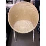 1960S RATTAN WEAVE BASKET CHAIR