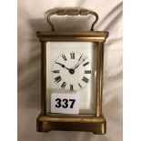 ACC BRASS CARRIAGE CLOCK WITH KEY
