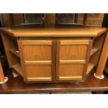 NATHAN TEAK CANTED MEDIA STAND 51CM H X 92CM W X 53CM D