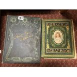 VICTORIAN/EDWARDIAN ERA OUR GIRLS SCRAP BOOK AND A PART PICTURE POSTCARD ALBUM