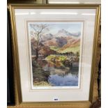 LIMITED EDITION PRINT 565/850 ENTITLED REFLECTION LANGDALE BY JUDY BOYES 28CM X 37CM AND A 22/200