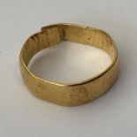 22CT GOLD WEDDING BAND A/F (CUT AND DISTORTED) 6.