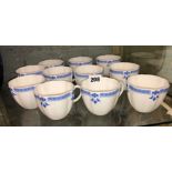 ELEVEN ROYAL CROWN DERBY GRENVILLE BONE CHINA TEACUPS