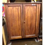 EDWARDIAN TWO DOOR CABINET WITH OVAL INLAID PANELS H 92 W 76 D 40CM APPROX