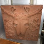 TERRACOTTA POTTERY MOULD OF A LONG HORN CATTLE