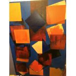 LARGE PAINTING ON CANVAS GEOMETRIC SQUARES