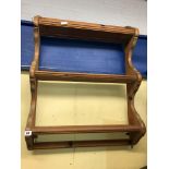 TWO PINE HANGING WALL SHELVES 85CM H X 66CM W X 16CM D