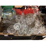 LARGE BOX OF CUT GLASSWARES