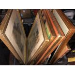 ANTIQUARIAN PRINTS THE GATEWAY KENILWORTH AND A WATERCOLOUR OF WASH DAY AND OTHERS