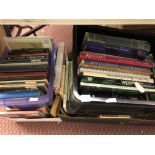FOUR BOXES OF VARIOUS HARDBACK BOOKS - GARDENING, NOVELS, HANDICRAFTS,