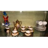 GILT LUSTRE COFFEE SERVICE, MURANO GLASS CLOWN,