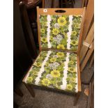 1950S BEECH UPHOLSTERED BEDROOM CHAIR