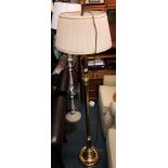 BRASS REGENCY STYLE FOUR LIGHT LAMP STANDARD