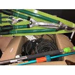 ROLL OF WEED GUARD, THREE PIECE GARDEN SHEAR AND LOPPER SET,