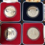 THREE CASED 1977 PROOF QUEEN'S SILVER JUBILEE PROOF SILVER COINS WITH A SILVER PROOF COIN,