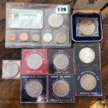 CASED FIJI INDEPENDENCE 1970 CROWN, FIJI 1969 COMMEMORATIVE DOLLAR, 1972 COOK ISLANDS ONE DOLLAR,