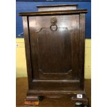 EDWARDIAN OAK CABINET PURDONIUM WITH PULL DOWN FRONT (DIMENSIONS-W.40CM,H.66CM INC CASTORS,D.