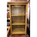 CONTEMPORARY OAK SMALL OPEN BOOKCASE (DIMENSIONS-W.45CM,H.80CM,D.