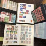 FOUR STAMP ALBUMS OF GB STAMPS AND CHANNEL ISLANDS