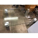 MATCHING CONTEMPORARY CHROME LEGGED LARGE COFFEE TABLE (DIMENSIONS-W.115CM,H.46CM,D.