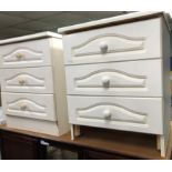 PAIR OF WHITE THREE DRAWER CHESTS (DIMENSIONS-W.52CM,H.63CM,D.