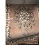 WILLIAM MORRIS INSPIRED QUILTED THROW AND A PINK WASH WOOLEN RUG